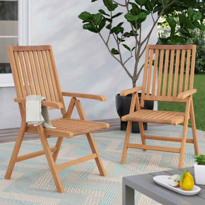 Ivy Bronx Chaise de patio pliante teck Aguinaldo | Wayfair.ca